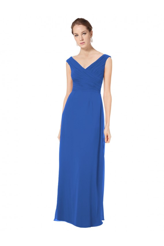 Sleeveless Off the Shoulder Open Back Soft Chiffon A-Line Bridesmaid Dresses Brighton