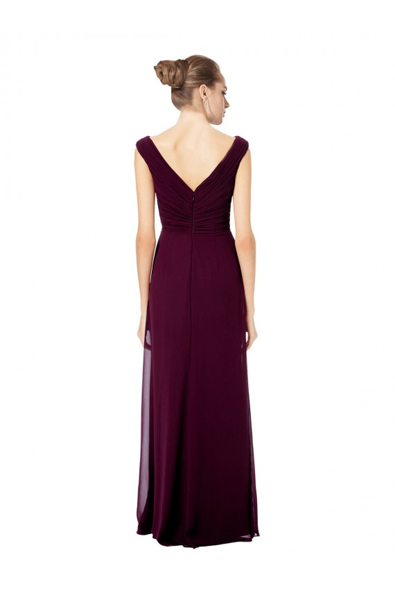 Sleeveless Off the Shoulder Open Back Soft Chiffon A-Line Bridesmaid Dresses Brighton