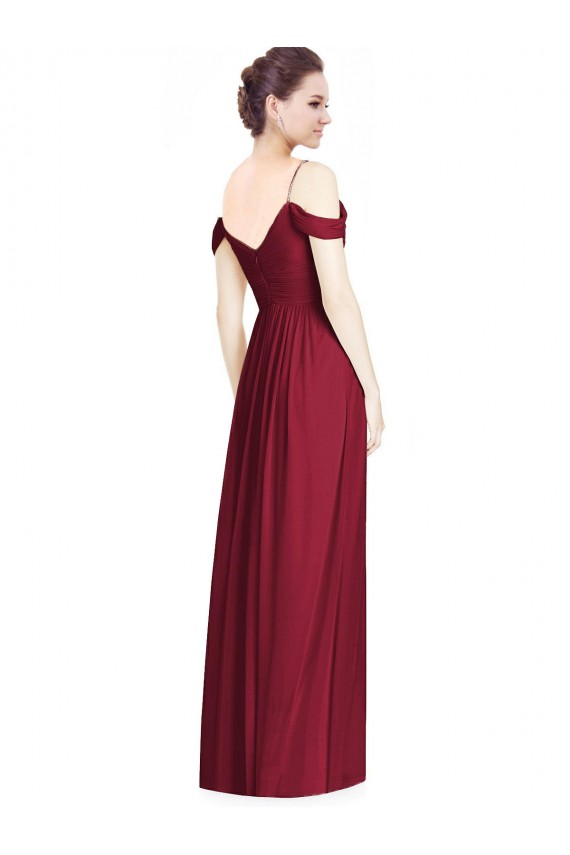 Sleeveless Off the Shoulder Soft Chiffon A-Line Bridesmaid Dresses Brighton