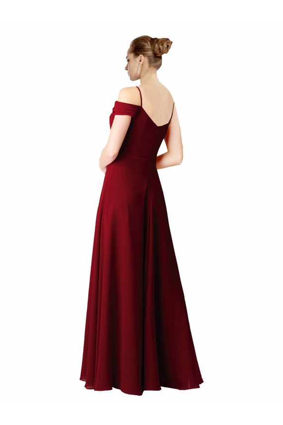 Sleeveless Burgundy Sweetheart Chiffon A-Line Bridesmaid Dress / Evening Dress Brighton
