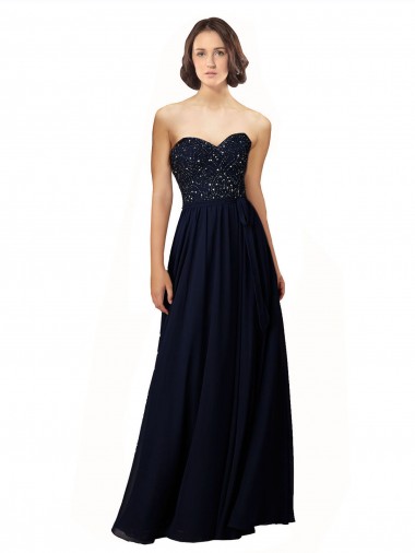 Sleeveless Sweetheart Soft Chiffon Sheath Bridesmaid Dress / Formal Dress Brighton