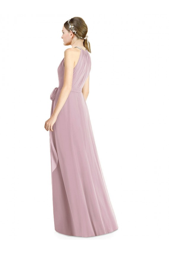 Sleeveless Primrose Halter Neck Soft Chiffon A-Line Bridesmaid Dress Brighton