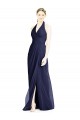 Sleeveless Dark Navy Halter Neck Open Back Soft Chiffon A-Line Formal Dress / Bridesmaid Dress Brighton