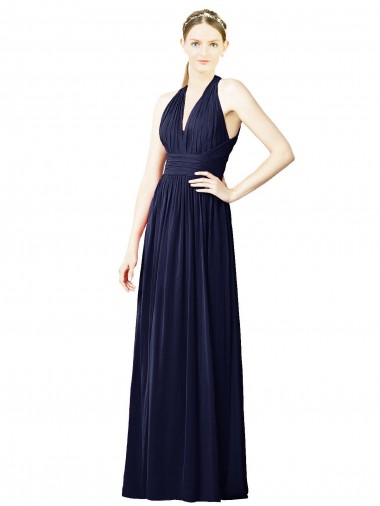 Sleeveless Halter Neck Open Back Chiffon A-Line Bridesmaid Dresses Brighton