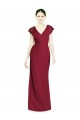 Sleeveless Burgundy V-Neck V-Back Soft Chiffon Trumpet Bridesmaid Dress Brighton
