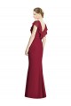 Sleeveless Burgundy V-Neck V-Back Soft Chiffon Trumpet Bridesmaid Dress Brighton
