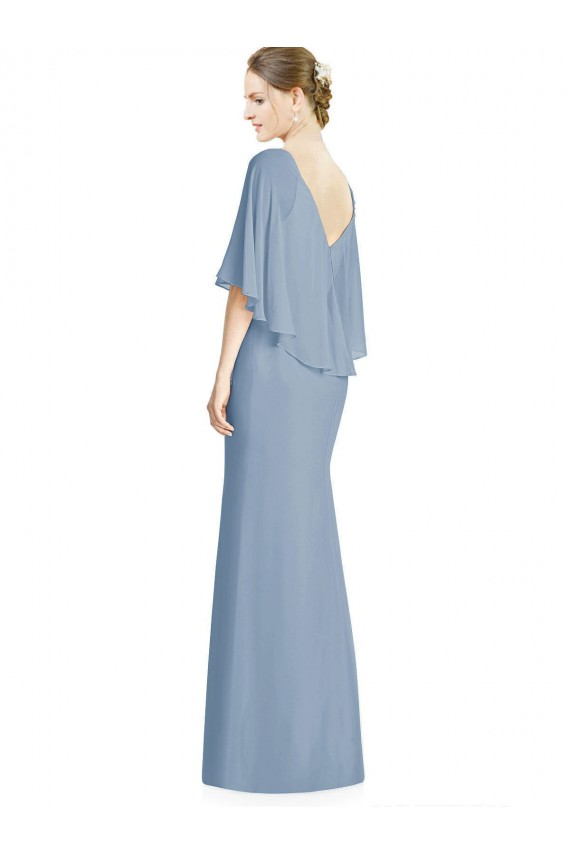 Sleeveless V-Neck Soft Chiffon Trumpet Bridesmaid Dress Brighton