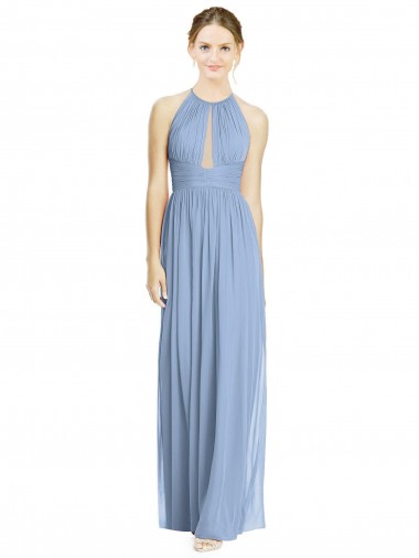 Sleeveless Halter Neck Chiffon A-Line Wedding Party Dress Brighton