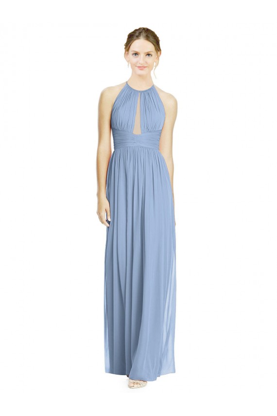 Sleeveless Halter Neck Chiffon A-Line Wedding Party Dress Brighton
