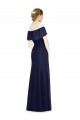 Sleeveless Dark Navy Off the Shoulder Soft Chiffon Trumpet Bridesmaid Dress Brighton