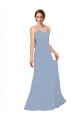 Sleeveless Dusty Blue Spaghetti Straps Chiffon A-Line Bridesmaid Dress / Evening Dress Brighton