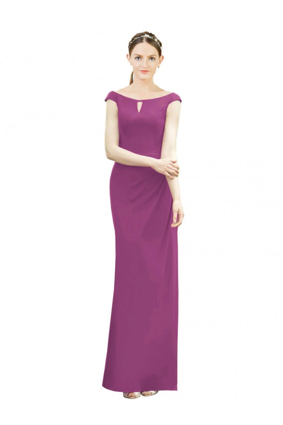 Sleeveless Boat Neck Soft Chiffon Mermaid Bridesmaid Dress Brighton