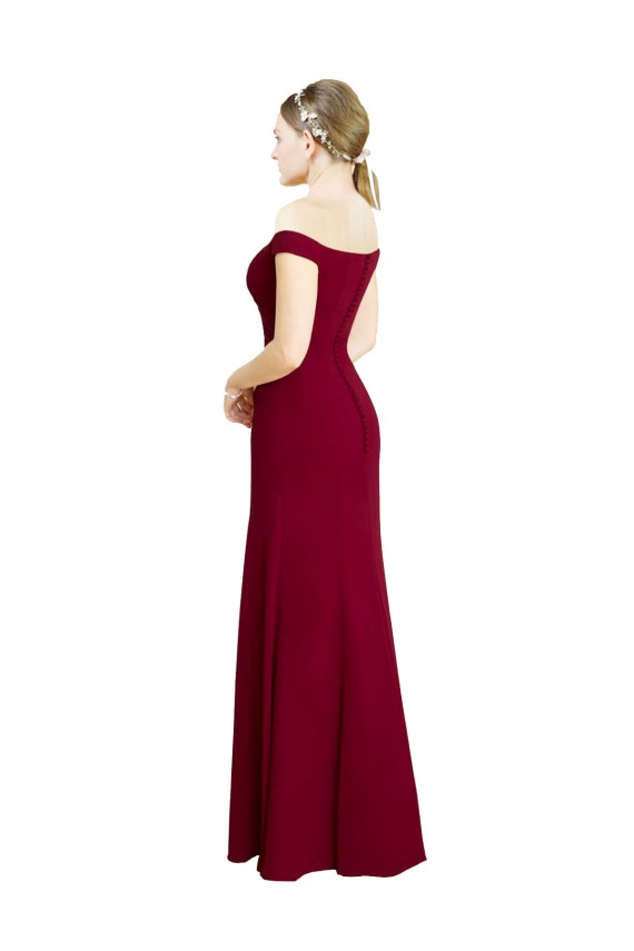 Sleeveless Off the Shoulder Soft Chiffon Mermaid Black Tie Prom Dress / Bridesmaid Dress Brighton