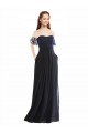 Cap Sleeves Off the Shoulder Soft Chiffon & Lace A-Line Formal Dress / Bridesmaid Dress Brighton