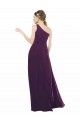 Sleeveless Grape One Shoulder Chiffon A-Line Bridal Party Dress / Evening Dress Brighton