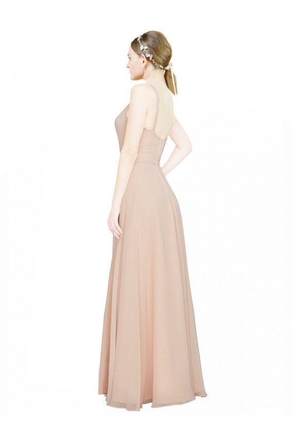 Sleeveless V-Neck Luxe Chiffon A-Line Bridesmaid Dress / Evening Dress Brighton