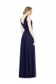 Sleeveless Dark Navy Cowl Neck V-Back Soft Chiffon A-Line Bridesmaid Dress Brighton