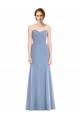 Sleeveless Dusty Blue Sweetheart Soft Chiffon Mermaid Bridesmaid Dress Brighton
