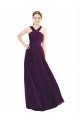 Sleeveless Grape Halter Neck Long Soft Chiffon A-Line Bridesmaid Dresses Brighton