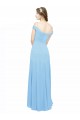 Sleeveless Periwinkle Off the Shoulder Soft Chiffon A-Line Bridesmaid Dress Brighton
