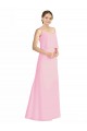 Sleeveless Barely Pink Spaghetti Straps Open Back Soft Chiffon A-Line Bridesmaid Dress Brighton