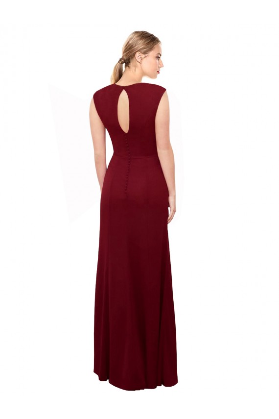 Sleeveless V-Neck Keyhole Back Soft Chiffon Mermaid Prom Dress / Bridesmaid Dress Brighton