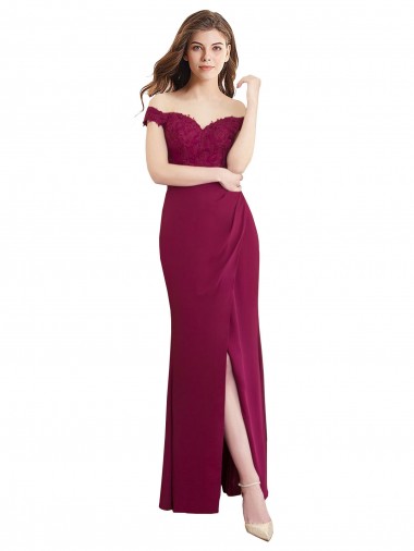 Sleeveless Off the Shoulder Soft Chiffon & Lace Mermaid Bridesmaid Dress / Formal Dress Brighton