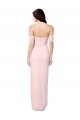 Sleeveless Pink Off the Shoulder Soft Chiffon A-Line High Low Bridesmaid Dress Brighton