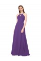 Sleeveless High Neck Soft Chiffon Sheath Bridesmaid Dress Brighton