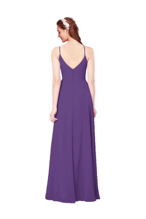 Sleeveless High Neck Soft Chiffon Sheath Bridesmaid Dress Brighton