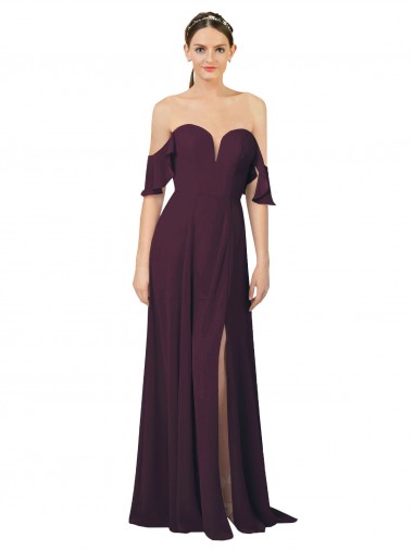 Cold Shoulder Sweetheart Soft Chiffon Sheath Formal Dress / Bridesmaid Dress Brighton