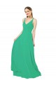 Sleeveless V-Neck Criss Cross Back Soft Chiffon Sheath Bridesmaid Dress Brighton
