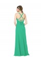 Sleeveless V-Neck Criss Cross Back Soft Chiffon Sheath Bridesmaid Dress Brighton