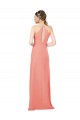 Sleeveless Desert Rose Halter Neck Keyhole Back Soft Chiffon Sheath Bridesmaid Dress Brighton