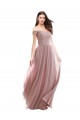 Cap Sleeves Off the Shoulder Soft Chiffon & Lace A-Line Bridesmaid Dress Brighton