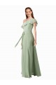 Flutter Sleeves One Shoulder Soft Chiffon A-Line Bridesmaid Dress Brighton