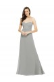 Sleeveless Silver Spaghetti Straps Chiffon A-Line Bridesmaid Dress Brighton