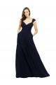 Sleeveless Dark Navy Sweetheart Chiffon A-Line Bridesmaid Gowns Brighton