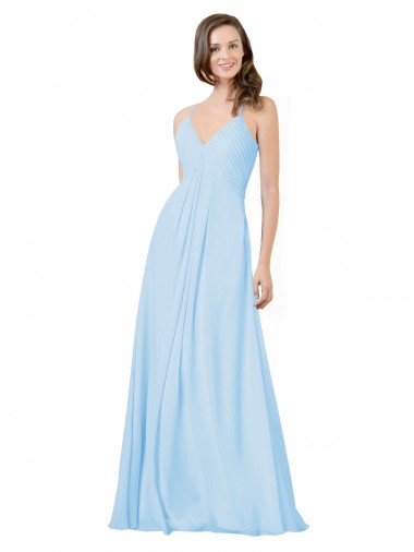 Sleeveless Spaghetti Straps Keyhole Back Chiffon A-Line Formal Dress / Bridesmaid Dress Brighton