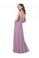 Sleeveless Dark Lavender Spaghetti Straps Soft Chiffon & Lace A-Line Bridesmaid Dress Brighton