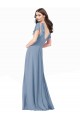 Cap Sleeves V-Neck Soft Chiffon A-Line Black Tie Prom Dress / Bridesmaid Dress Brighton