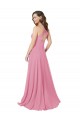 Sleeveless Halter Neck Keyhole Back Soft Chiffon A-Line Prom Dress / Bridesmaid Dress Brighton