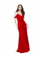 Sleeveless Dark Red V-Neck Criss Cross Back Soft Chiffon A-Line Bridesmaid Dress Brighton
