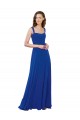Sleeveless Royal Blue Square Neck Soft Chiffon A-Line Bridesmaid Dress Brighton