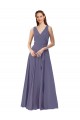 Sleeveless Silver Stone V-Neck Soft Chiffon A-Line Bridesmaid Dress Brighton