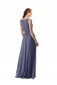 Sleeveless Silver Stone V-Neck Soft Chiffon A-Line Bridesmaid Dress Brighton