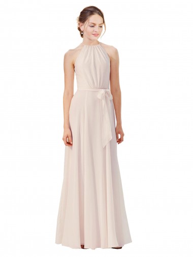 Sleeveless Bateau Neck Soft Chiffon A-Line Bridesmaid Dress Brighton