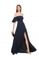 Sleeveless Off the Shoulder Soft Chiffon A-Line Prom Dress / Bridesmaid Dress Brighton