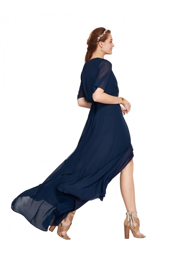 Flutter Sleeves V-Neck Soft Chiffon A-Line Bridesmaid Dress / Formal Dress Brighton