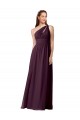 Sleeveless Grape One Shoulder Chiffon A-Line Bridesmaid Dress Brighton
